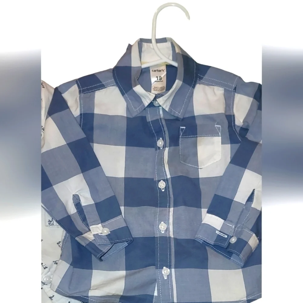 Carter's Boy's Casual Button-down Shirt lot of 4 plus 1 Free